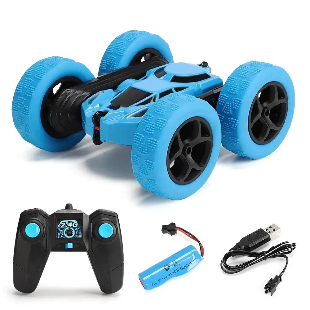 Kids 2.4G Double Sided Flip RC Stunt Car Toy Set
