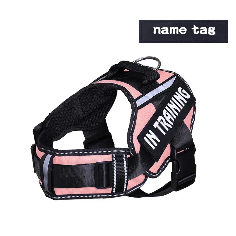 Adjustable Nylon Dog Harness with Neck Guard and Reflective Breathable Mesh Vest