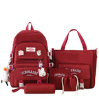Girls' Casual Harajuku School Backpack 5-Piece Bag Set