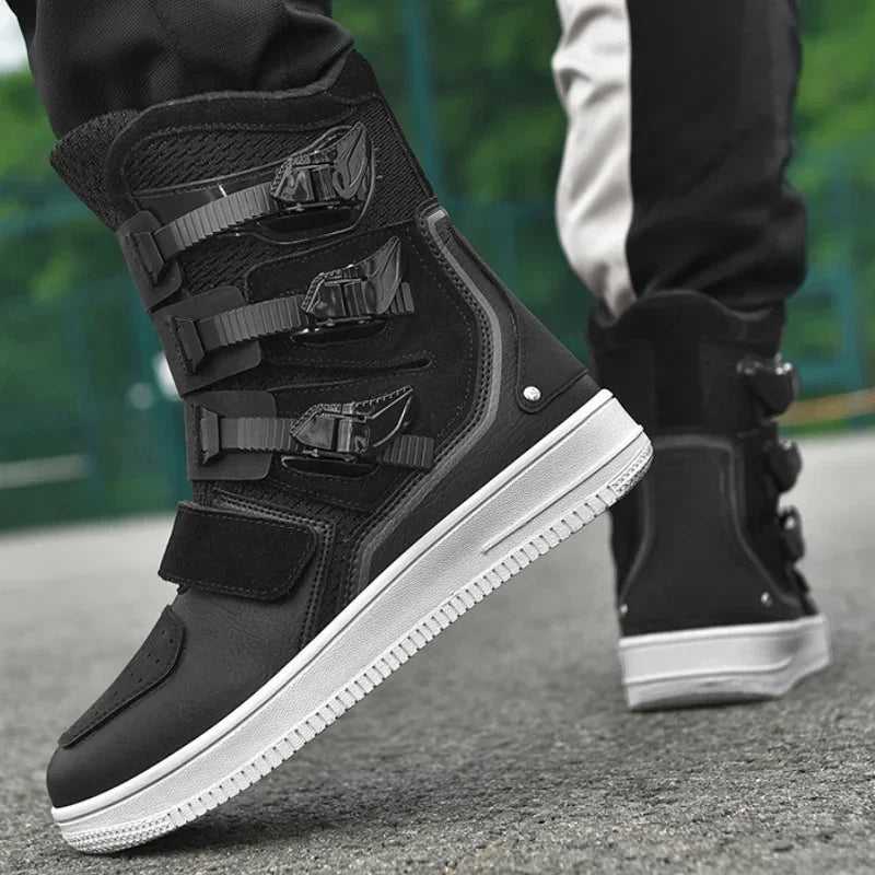Men's Anti-Slip Wear-Resistant Motorcycle Riding Ankle Boots JC-M089