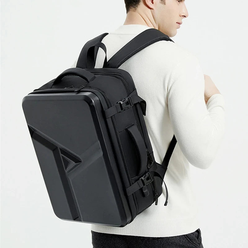Men's Fashion Hard Shell 17 Inch Laptop Travel Backpack