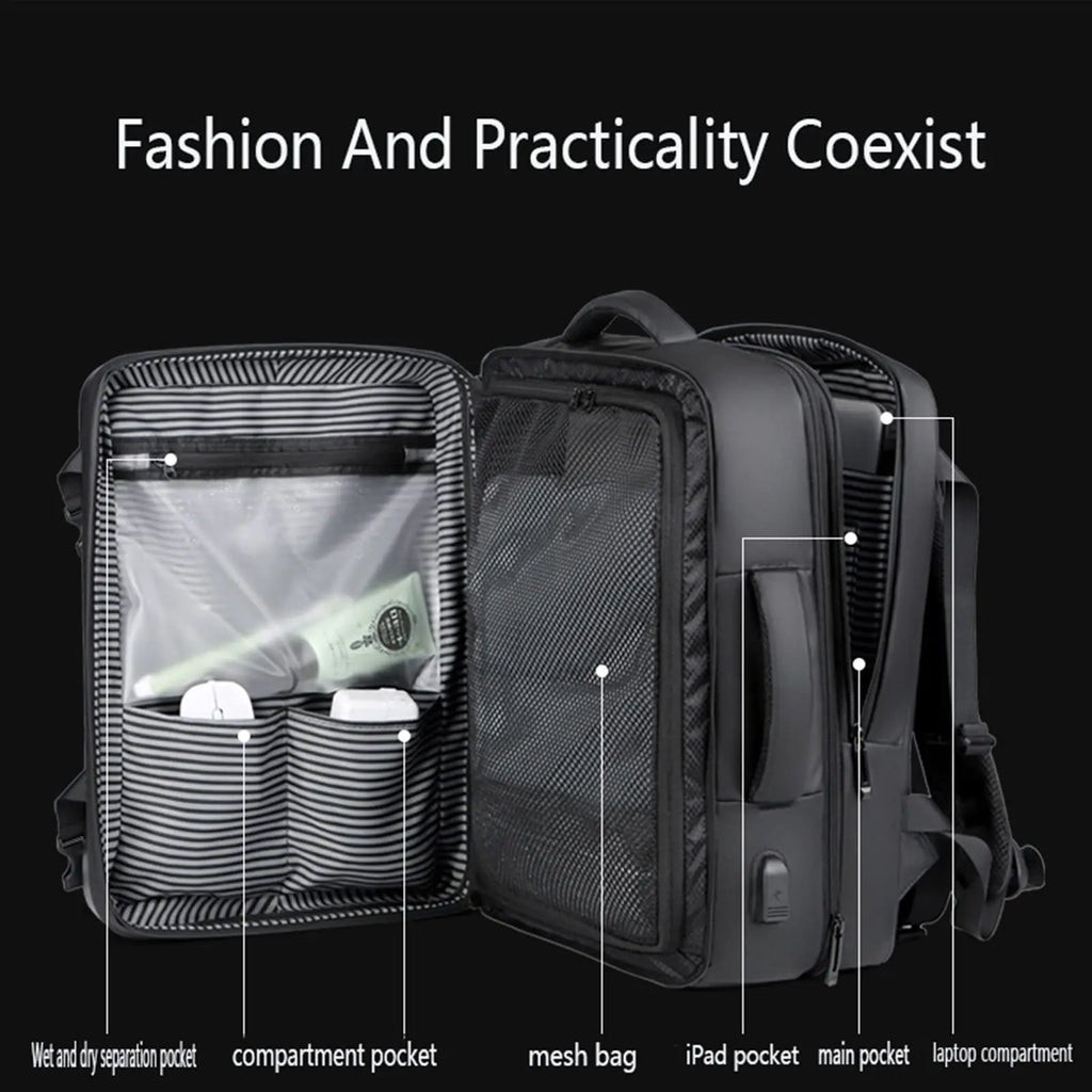 Men's Fashion Hard Shell 17 Inch Laptop Travel Backpack