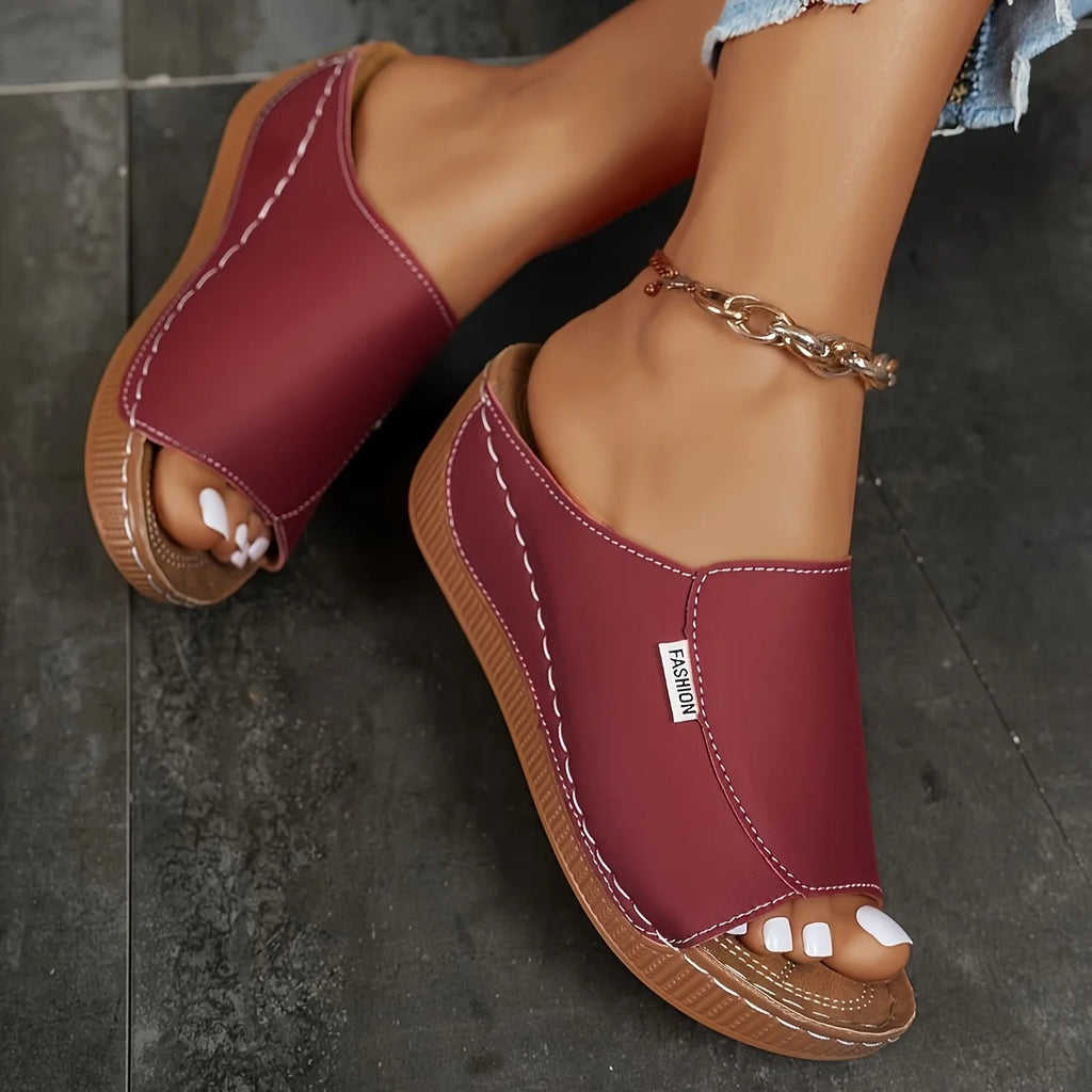 Women's Platform Wedge Slide Sandals Open Toe Summer Beach Shoes
