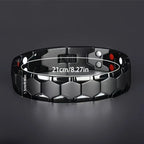 Men's Magnetic Titanium Alloy Hexagonal Wide Bead Bracelet