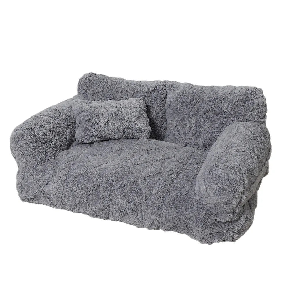 Winter Warm Removable Washable Thickened Plush Pet Sofa Bed