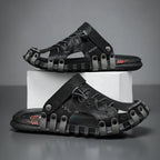 ADMAR Men's Leather Sandals Casual Slip-On Breathable Shoes