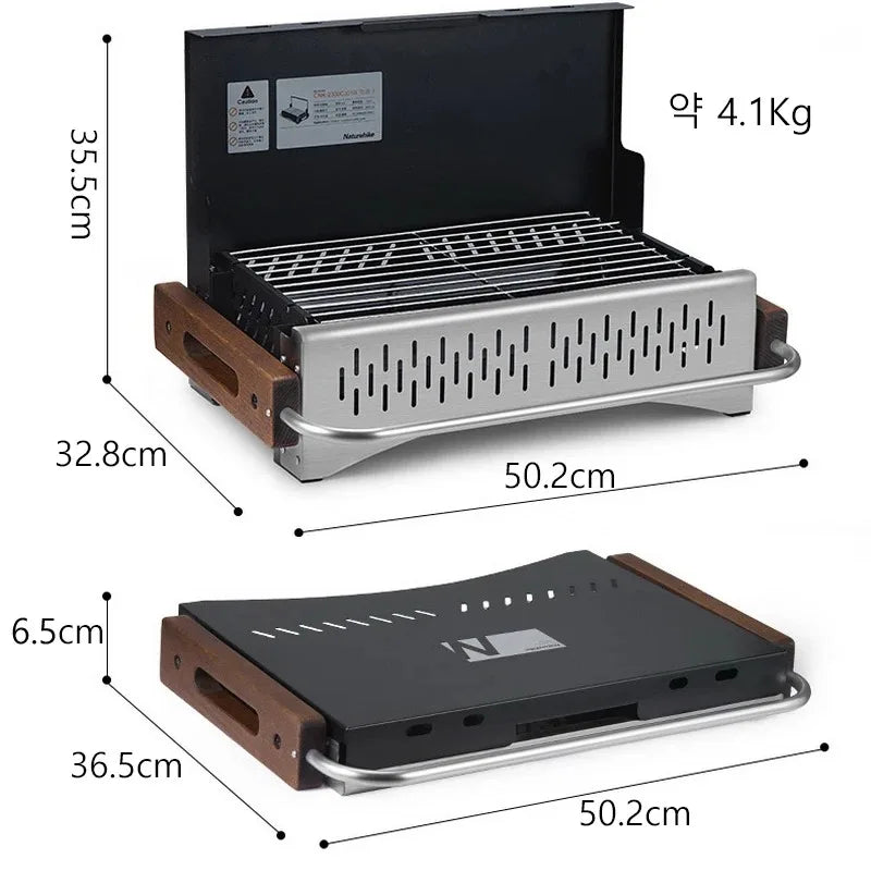 Folding Camping BBQ Grill and Stainless Steel Portable Charcoal Oven