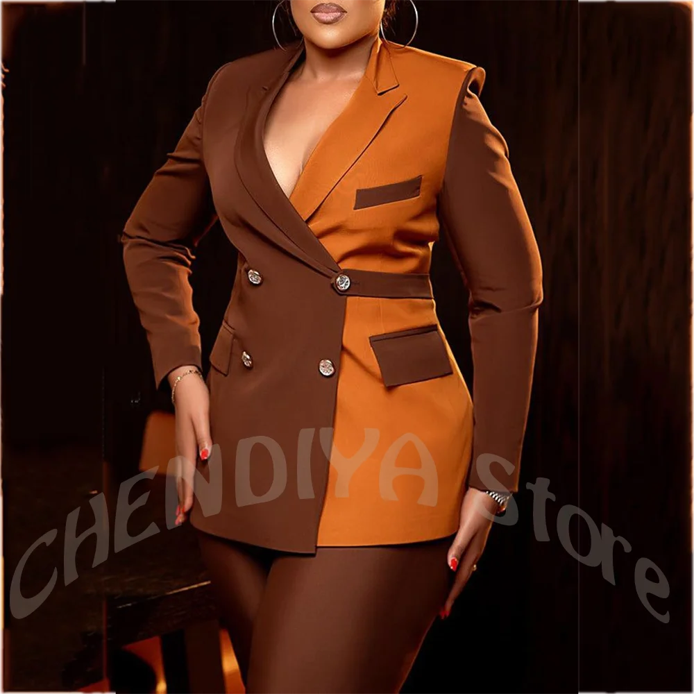 Women's Classic Tailored Blazer and Trousers Suit Set