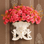 European Resin Angel Wall Vase and Planter Mural Ornament