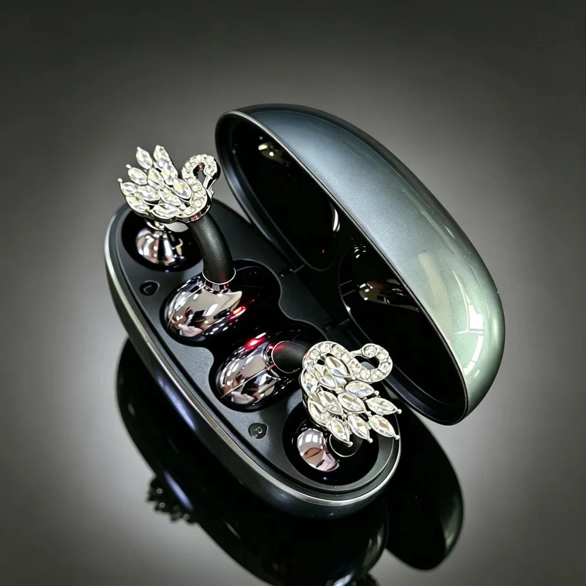 Women's Rhinestone Swan Open Ear Bluetooth 5.4 Wireless Earbuds JS685