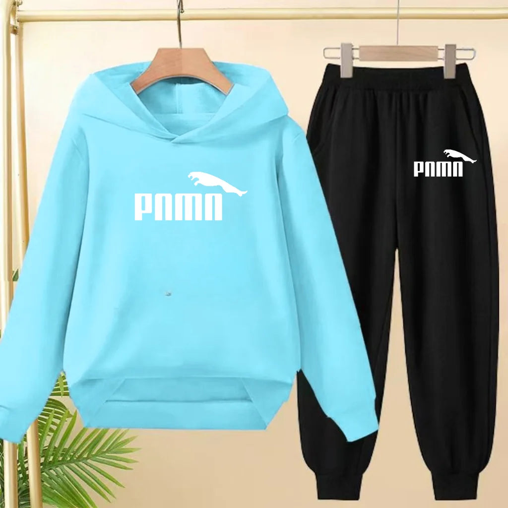 Kids' Letter Printed Hoodie Pants Two-Piece Set