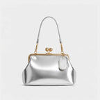Women's Retro Kiss Lock Frame Shoulder Clutch Bag
