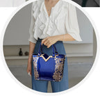 Women's Sequin Embroidered Patent Leather Shoulder Crossbody Bag