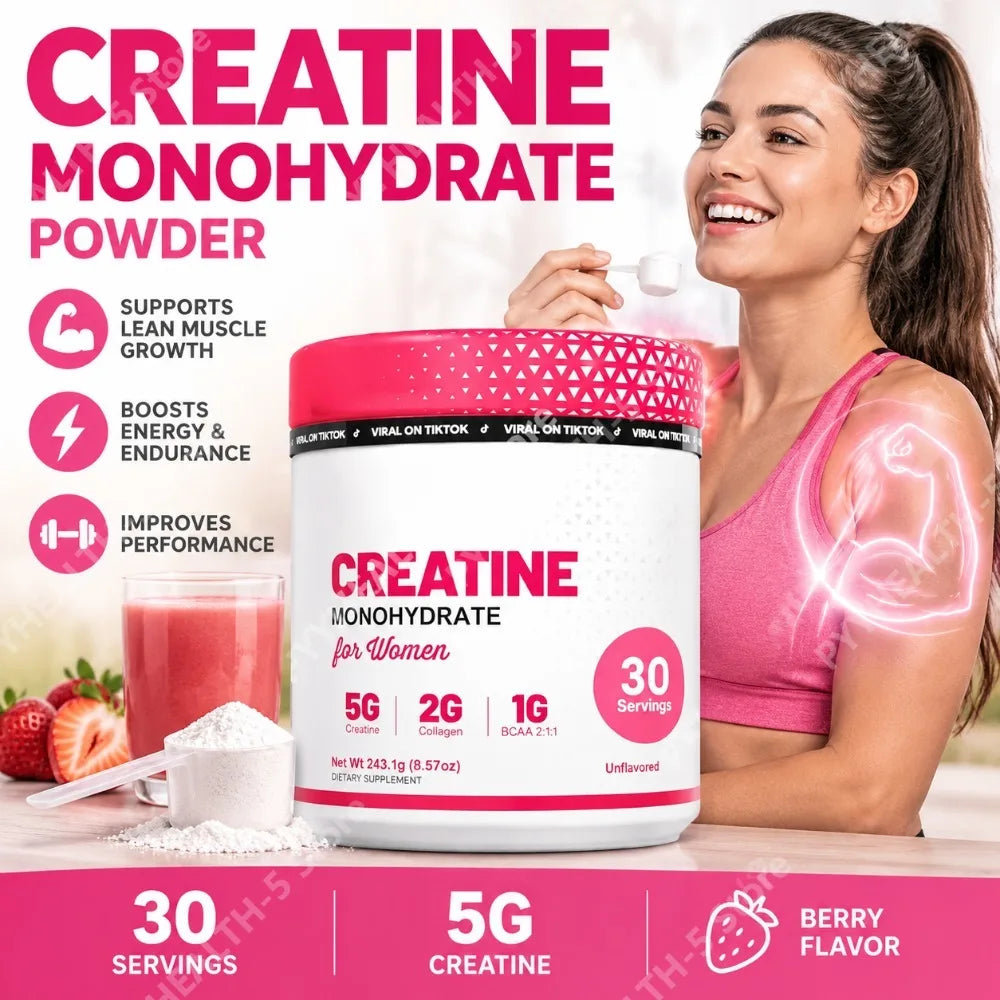 Creatine Monohydrate Hydrolyzed Collagen Powder Muscle Recovery Supplement 8.5 oz