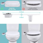 Ultra-Thin Non-Electric Bidet Toilet Seat Attachment with Dual Nozzles