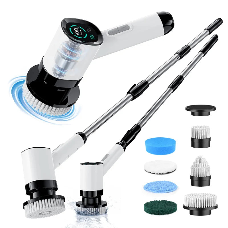 Cordless Electric Spin Scrubber with Extension Handle A11