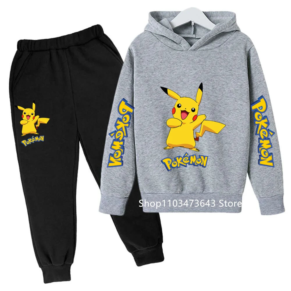 Kids' Cartoon Hoodie Sweatshirt Pants Two-Piece Set