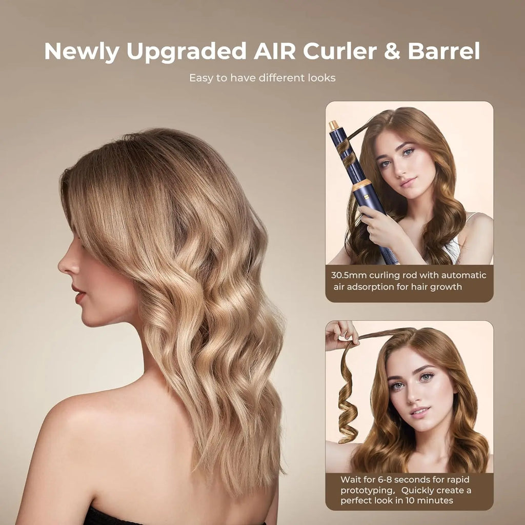5-in-1 Hair Dryer Brush Negative Ion Air Styler Curler Set