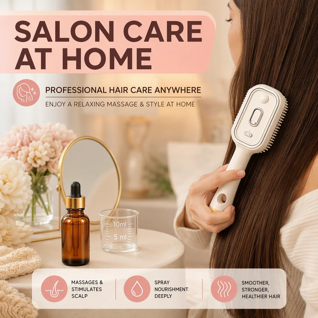 Electric Spray Air Cushion Massage Hair Straightener Steaming Comb