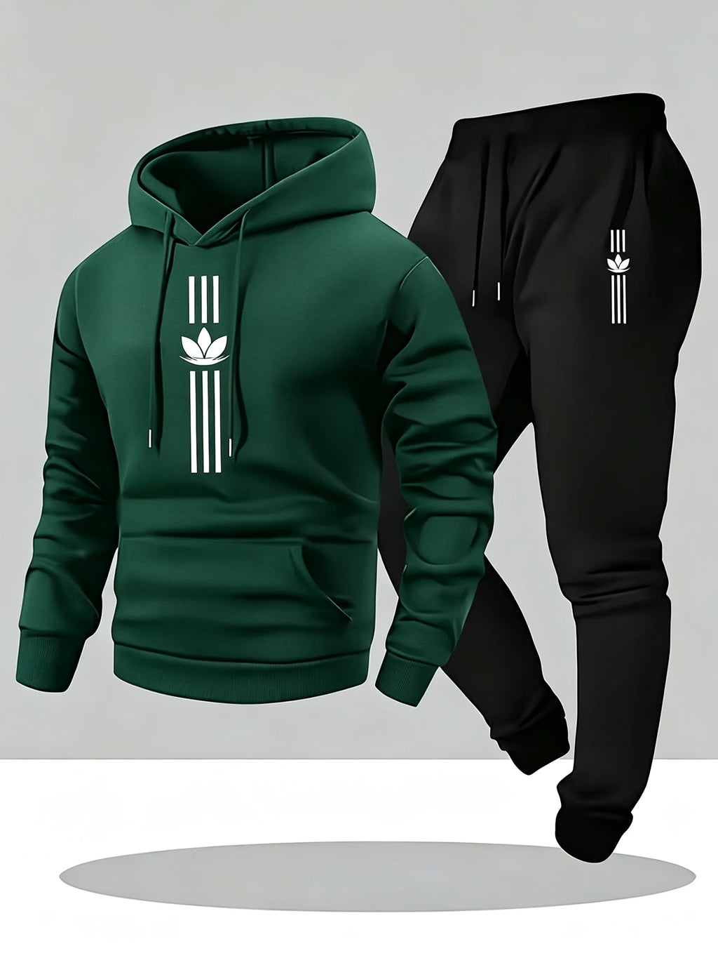 Men's Casual Hoodie and Sweatpants Two Piece Tracksuit Set