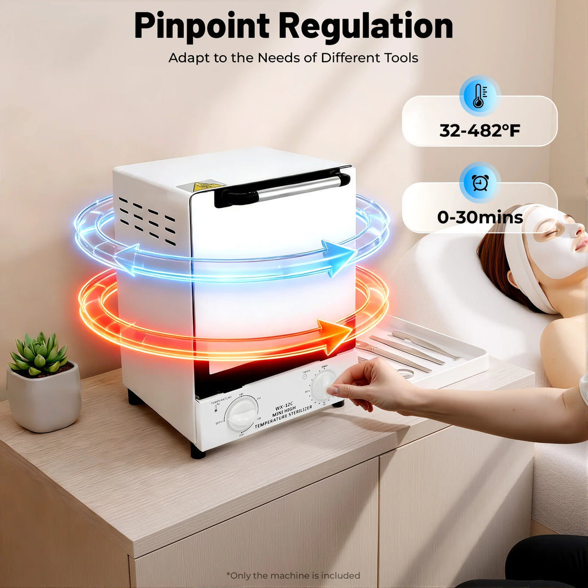 Infrared Heat Nail Tool Sterilizer Cabinet 1000W 10.9 qt