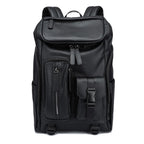 Men's Fashion PU Leather Large Capacity Travel Laptop Backpack