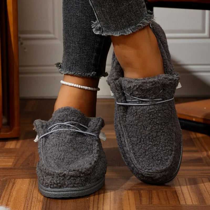 Women's Warm Plush Flat Loafer Shoes