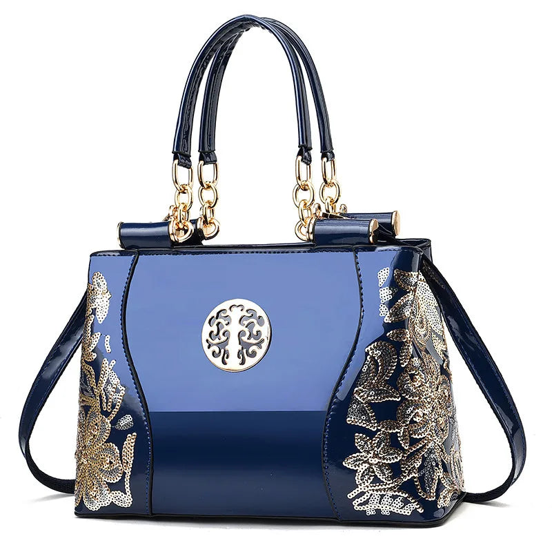 Women's Shiny Patent Leather Shoulder Messenger Bag
