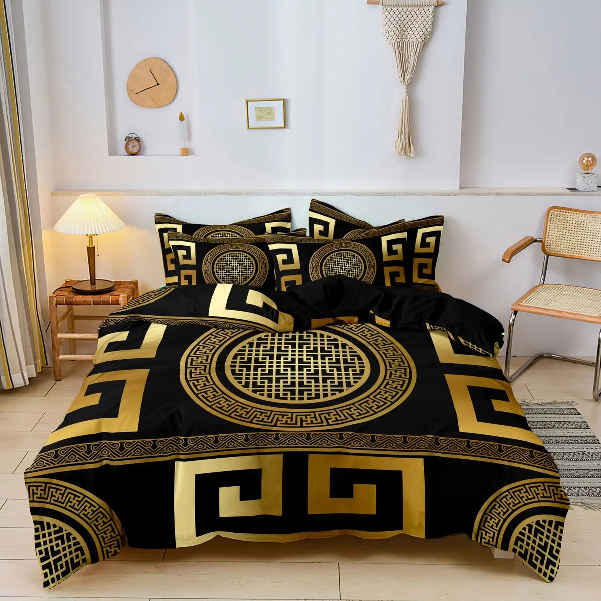 Luxury Baroque Geometric Duvet Cover and Modern Bedding Set