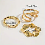 Women's Fashion Punk Irregular Open Cuff Bracelet Set
