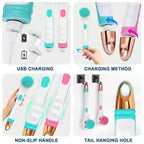 Electric Body Brush Back Scrubber Waterproof Rechargeable Exfoliating Massage Set