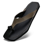 Men's Genuine Leather Summer Flip Flop Slides
