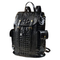 Unisex Fashion Genuine Leather Crocodile Pattern Travel Backpack