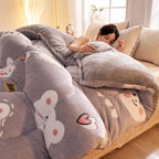 Thick Warm Lamb Fleece Blanket and Soft Milk Fleece Comforter