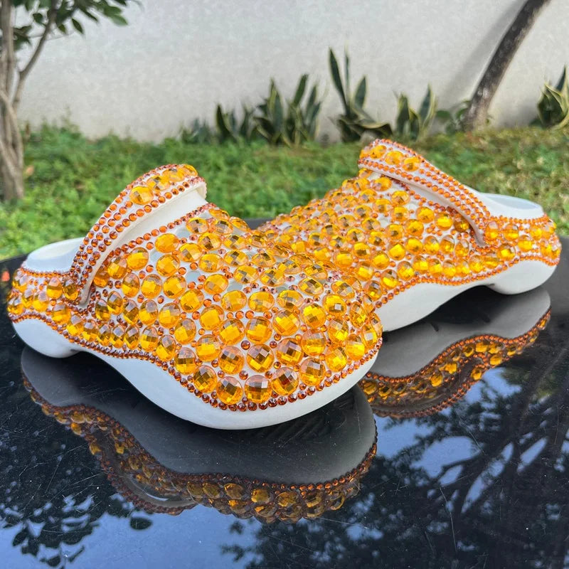 Women's Rhinestone Clogs Summer Beach Sandals EVA Lightweight