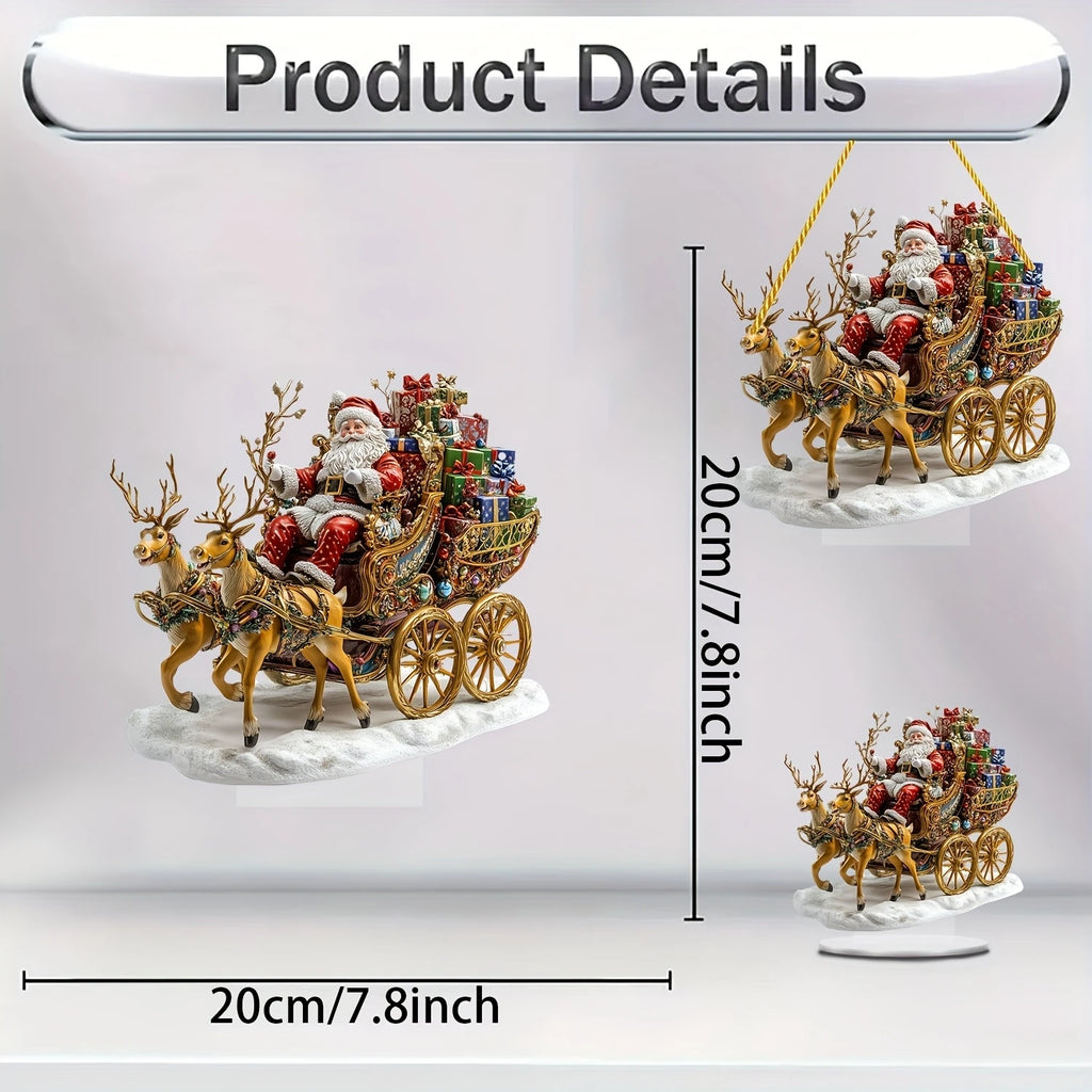 Bohemian Christmas Flat Acrylic Plaque and Desktop Tabletop Ornament