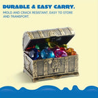 16 Big Colorful Diamond Pool Toys with Pirate Treasure Chest for Kids