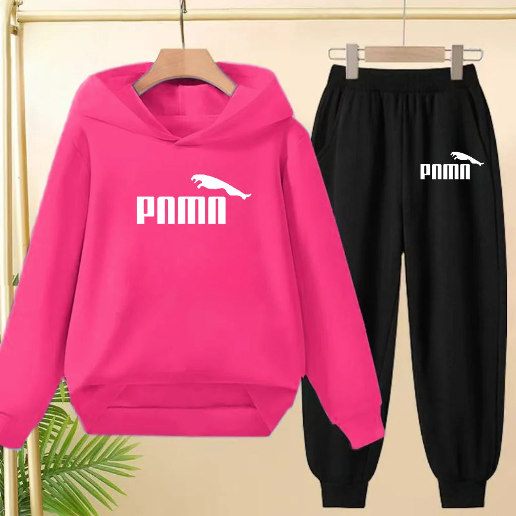 Kids' Letter Printed Hoodie Pants Two-Piece Set