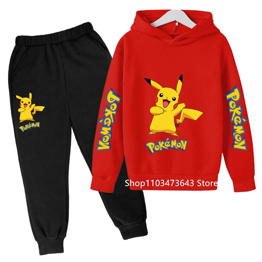 Kids' Cartoon Hoodie Sweatshirt Pants Two-Piece Set