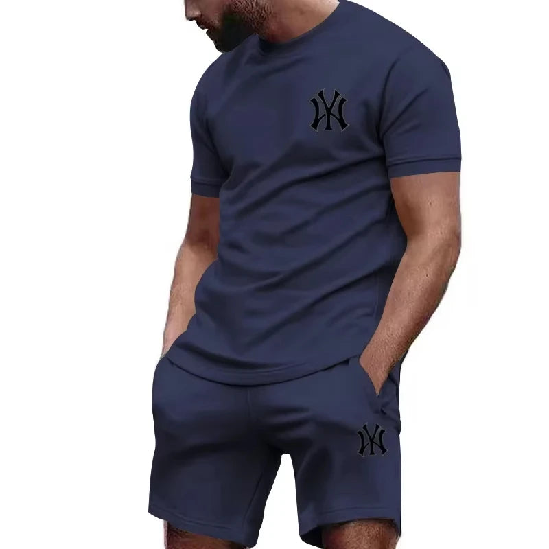 Men's Casual Summer T-Shirt and Pants Suit Set