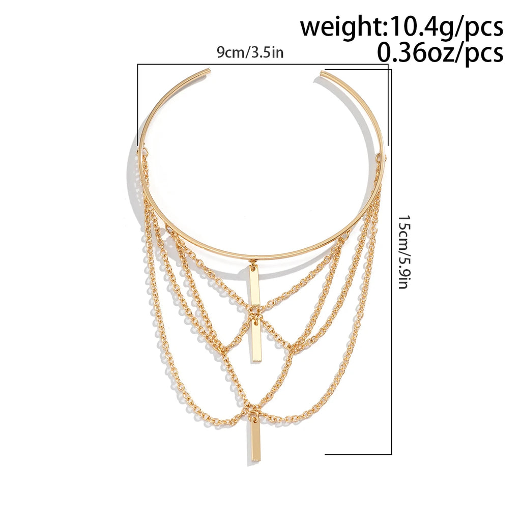 Women's Fashion Open Upper Arm Cuff Bracelet Rectangle Tassel Bangle