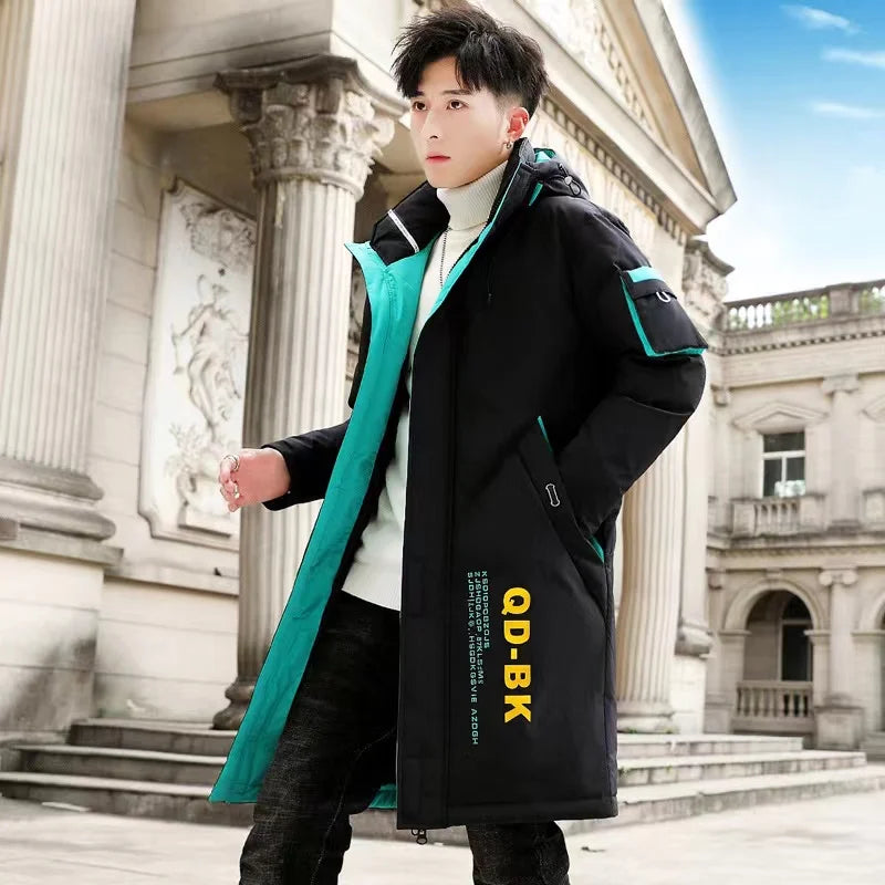 Men's Thick Warm Printed Winter Overcoat