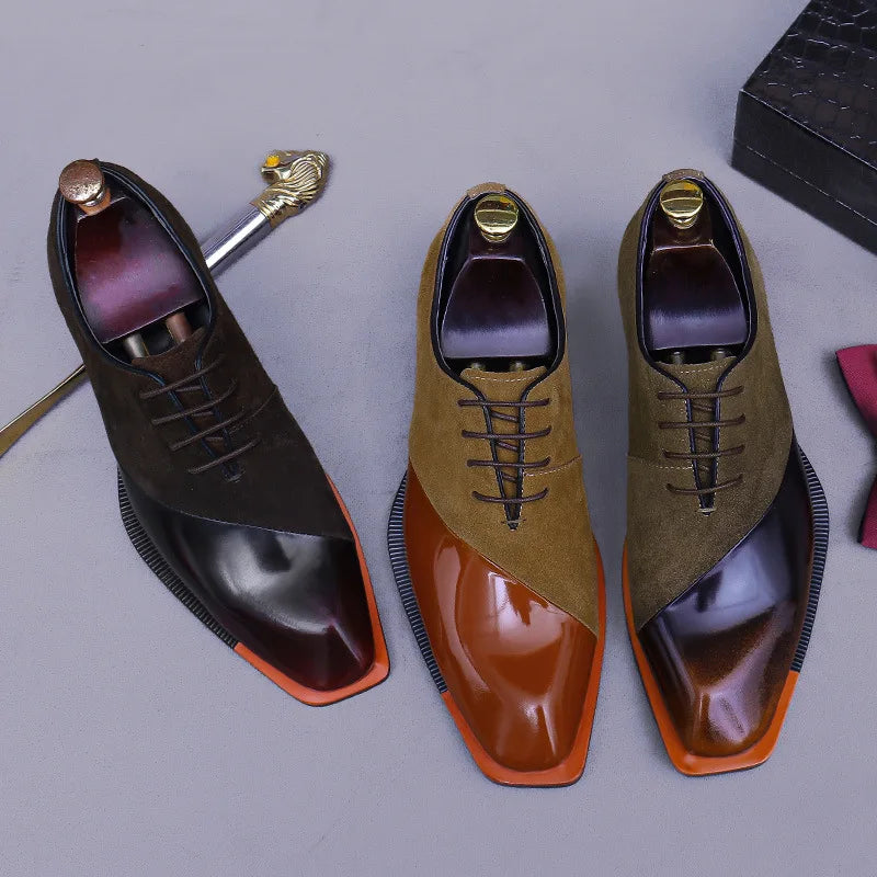 Men's Suede Genuine Leather Sewing Casual Oxford Shoes