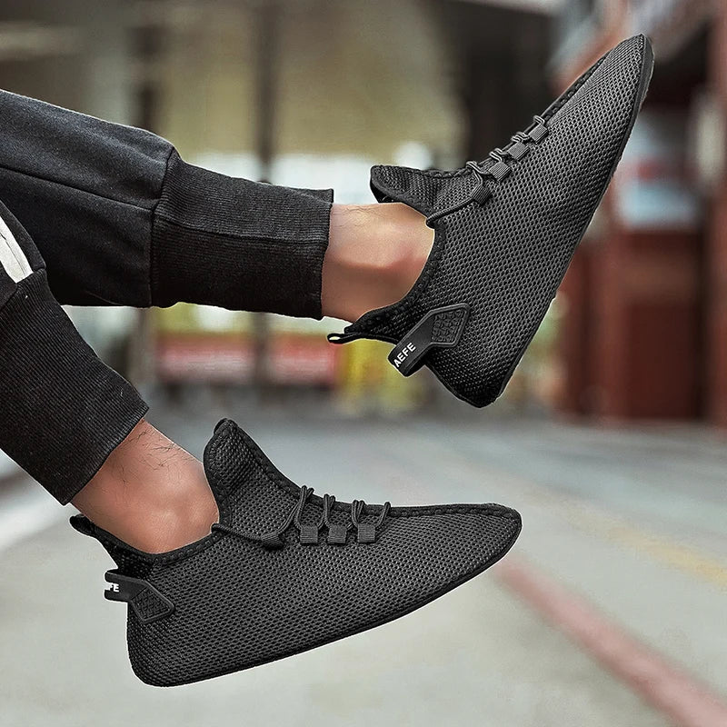 Men's Air Mesh Casual Shoes Lightweight Lace-Up Running Sneakers