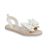 Women's Pearl Bow Flat Sandals Casual Summer Slip-On
