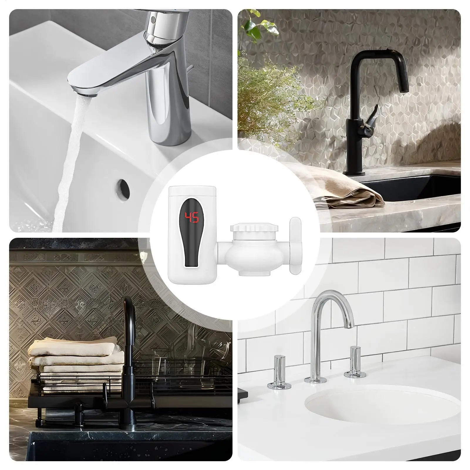 Instant Electric Hot Water Faucet with LED Display 3000W