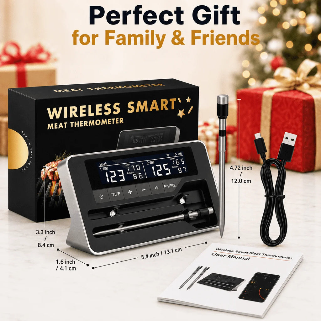Wireless Bluetooth Meat Thermometer with LCD Screen for Smoker BBQ