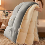 Thick Warm Velvet Quilt Blanket and Soft Lambswool Throw
