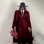 Men's Tailored Three-Piece Blazer Vest and Pants Suit