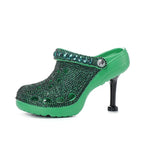 Women's Snake Shaped Rhinestone Pointed Toe High Heel Sandals